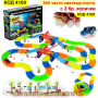 360 части Magic Tracks светеща писта с 2бр. колички, мост, пътни знаци - КОД 4169, снимка 1