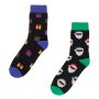 2 чифта Мъжки Коледни чорапи с Дядо Коледа и подаръци, 41-46н, снимка 1 - Мъжки чорапи - 42764159