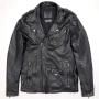JACK & JONES Мъжко Кожено Яке Рокерско Мото Рокерия Метал Естествена Кожа L, снимка 2