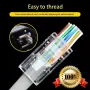Комплект от 20 броя RJ45 CAT6/CAT5e конектори позлатени 8P8C модулни щекери UTP FTP Ethernet мрежи, снимка 9