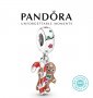 Талисман Коледни Пандора сребро проба 925 Pandora Christmas Cookie. Колекция Amélie, снимка 1 - Гривни - 38685149