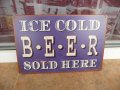 Метална табела бира надпис леденостудена тук се продава, снимка 1 - Рекламни табели - 42748435