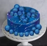 108 броя сапфирени сини златисти топчета топки на тел от стиропор за декорация на торта , снимка 5