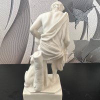Статуетка алабастър фигура високо  качество Диоген Синопски Гръцки философ фигура скулптора картина, снимка 4 - Антикварни и старинни предмети - 42775155