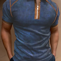 Мъжка поло риза с цип и ревер с къс ръкав, 6цвята , снимка 2 - Тениски - 44780947