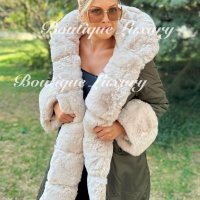 Зимно дебело палто и яке в едно с две лица и огромна топла качулка, снимка 1 - Якета - 42540614