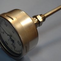 биметален термометър Wika thermometer ф100mm, 0/+200°C, L-1000mm, снимка 8 - Резервни части за машини - 37084112