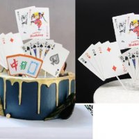 Покер Карти хазарт картонени топери украса декор за торта парти , снимка 1 - Други - 30422923