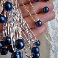 Фуркети перла в тъмно синьо , снимка 2 - Аксесоари за коса - 38017034