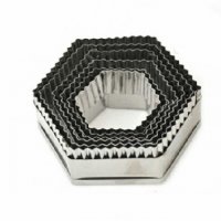 6 бр шестоъгълник шестоъгълници метални  форми резци рамки резец форма за сладки , снимка 2 - Форми - 36815574