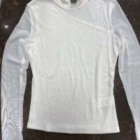Shein Бяла блуза , снимка 3 - Блузи с дълъг ръкав и пуловери - 44507393