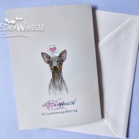 Картичка "Пинчер" / куче, животни, любов, сърце, снимка 4 - Романтични подаръци - 31411784