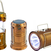 Къмпинг LED лампа 2в1 с акумуларно и соларно захранване, снимка 1 - Къмпинг осветление - 44596133