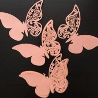 Пеперудки за чаша - чудесна украса за сватбена маса , снимка 2 - Сватбени аксесоари - 29347992