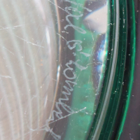 Авторска кристална бомбониера-Vase en cristal izumrud Val saint Lambert  Art déco/, снимка 6 - Антикварни и старинни предмети - 44514561
