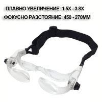 Часовникарска лупа за глава тип очила за запояване четене шиене работа, снимка 1 - Други инструменти - 29084934