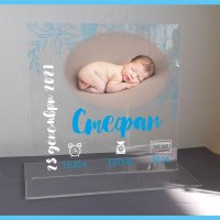 Бебешка визитка със снимка, акрилен плексиглас, снимка 2 - Декорация - 31934988