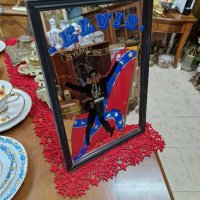 Красиво антикварно колекционерско рекламно огледало Елвис Пресли , снимка 3 - Антикварни и старинни предмети - 42480363