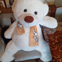 Голям бял плюшен мечок с шалче LOVE мечка - мече - мечо, снимка 6 - Плюшени играчки - 38085473