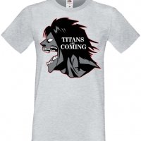 Дамска тениска Attack on Titan titans are comings,Анимация,игра,Празник,Повод., снимка 5 - Тениски - 37939089