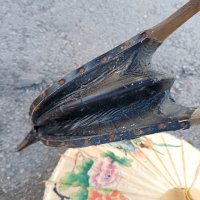 Стари, стар, ретро, винтидж, арт, старинен, азиатски чадър , снимка 4 - Антикварни и старинни предмети - 44450546