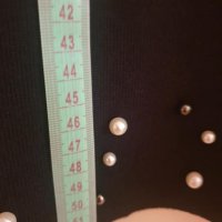 БЛУЗКА ОТ ПЛЕТИВО С ПЕРЛИ, снимка 4 - Блузи с дълъг ръкав и пуловери - 31006816