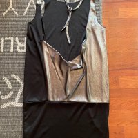 Екстравагантна рокля Calliope в сребристо и черно с много изрязан гол гръб , снимка 2 - Рокли - 36610619
