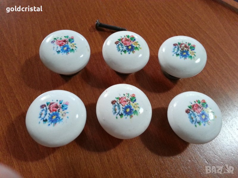 Ретро порцеланови дръжки за мебели , снимка 1