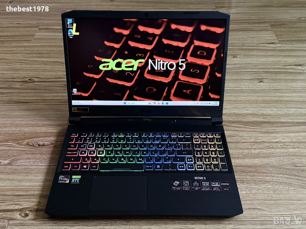 Acer Nitro`Ryzen 5-5600H/RTX 3060/16GB RAM/512GB SSD/FHD IPS/Бат 8ч, снимка 1