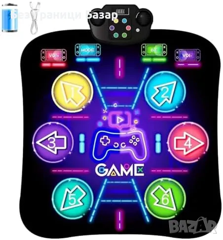 Нов Светеща танцова постелка с музика и Bluetooth – идеален подарък, снимка 1