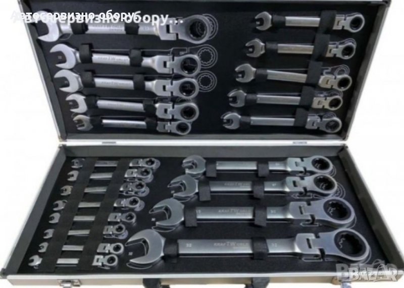 Ключове с тресчотка чупещи 6-32мм в куфар к-т 22бр KrafTWorld, снимка 1