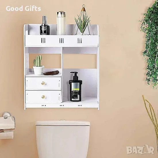 Водоустойчив Органайзер за баня, Бял Шкаф за баня, снимка 1