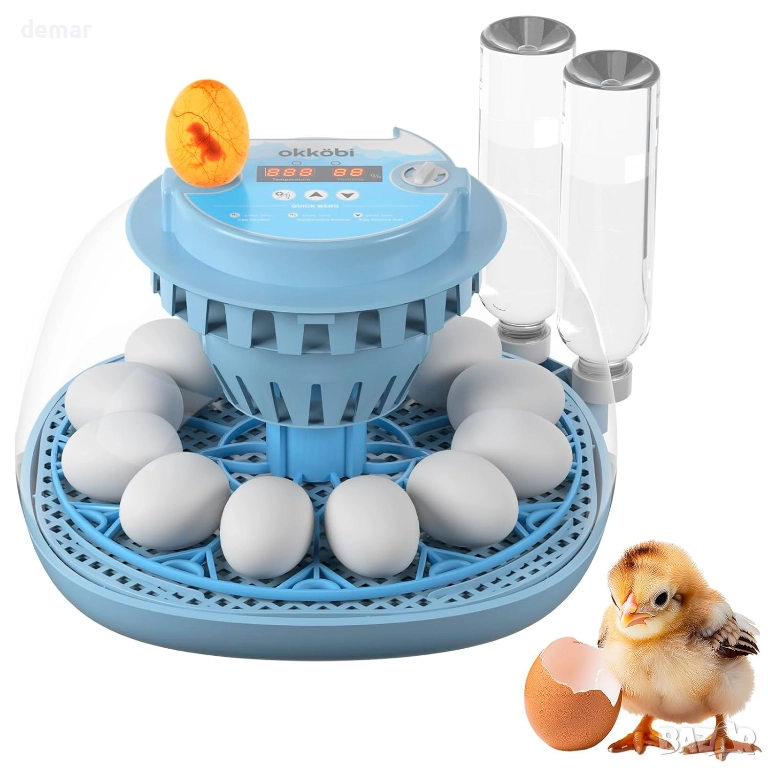 Инкубатор за 12 яйца с автоматично завъртане на яйцата и контрол, снимка 1