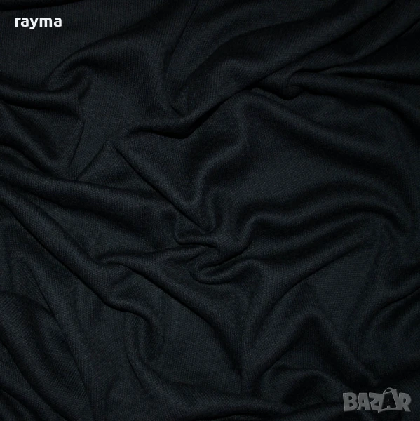 Плат италианско дизайнерско черно вълнено трико - плетиво, снимка 1