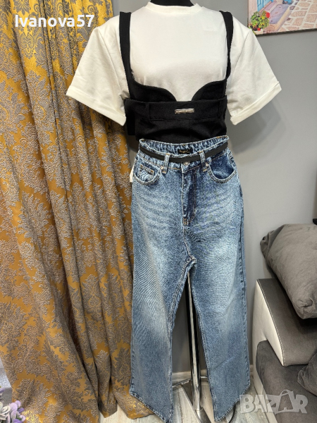 Дънки с широк крачол, снимка 1