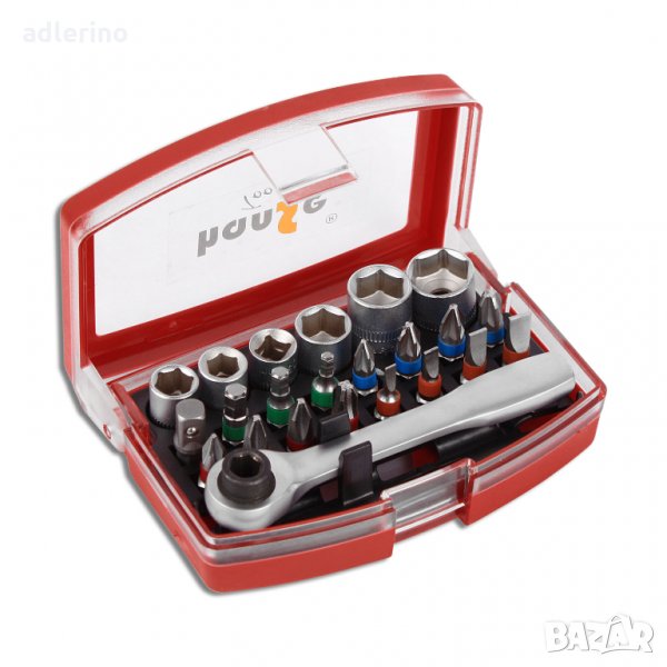 Комплект битове, 23 броя, S2, hanSe, тресчотка, стомана, снимка 1