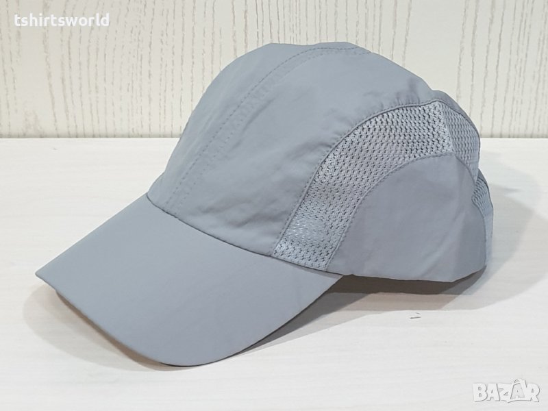 Нова изчистена дишаща шапка с козирка в сив цвят, шушляк, снимка 1