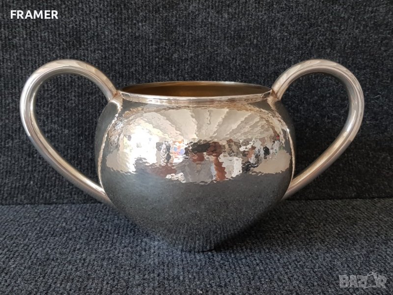 Сребърна кована сребро купа чаша тас копие по античен съд, снимка 1