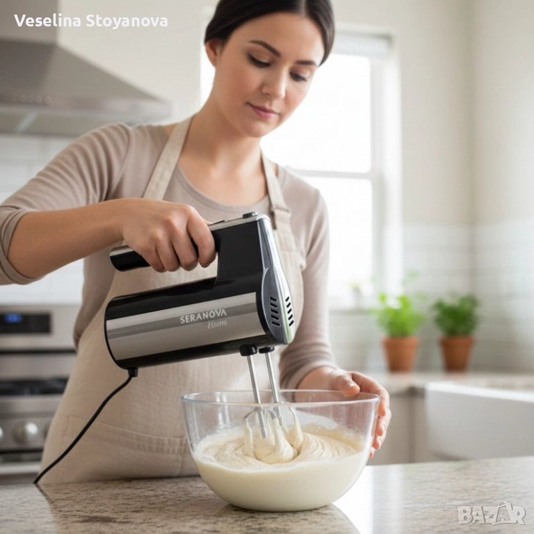 Кухненски миксер SERANOVA Home – Метални бъркалки, лек и мощен, снимка 1