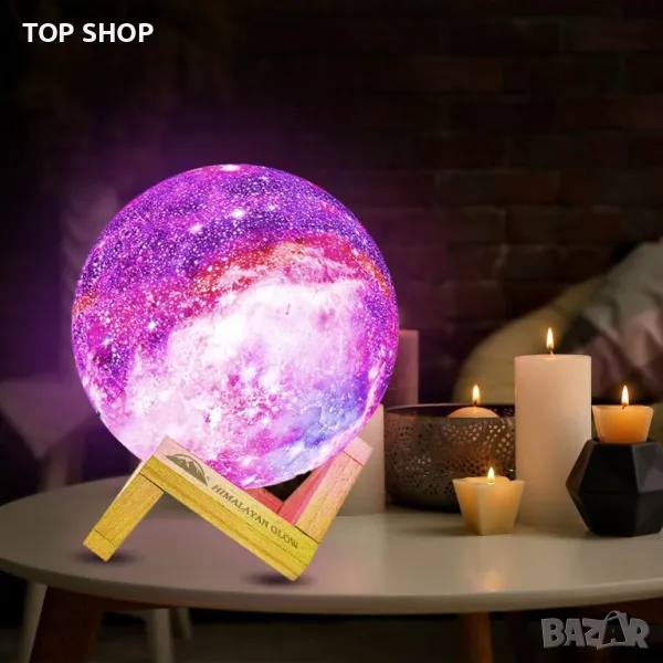 3D Galaxy Moon Lamp акумулаторна ЛЕД лампа с дистанционно, снимка 1