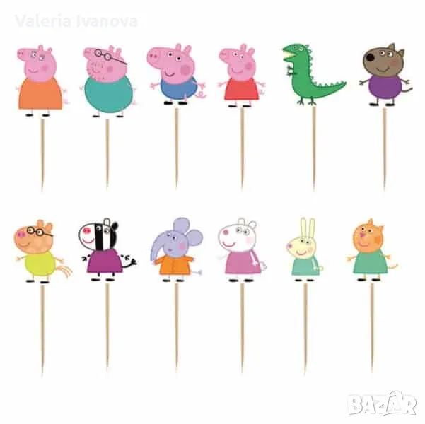Комплект топери Peppa Pig, Пепа и приятели, 12 броя 99902, снимка 1