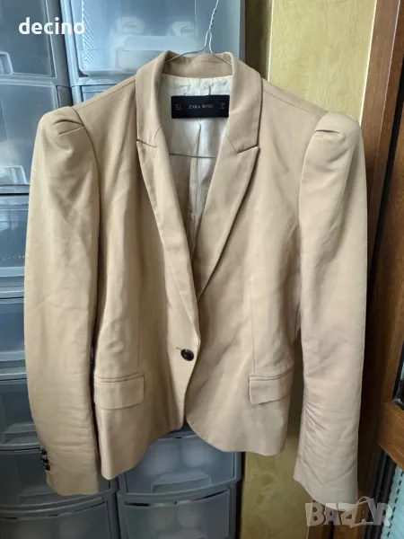 Бежово сако Zara Л размер, снимка 1