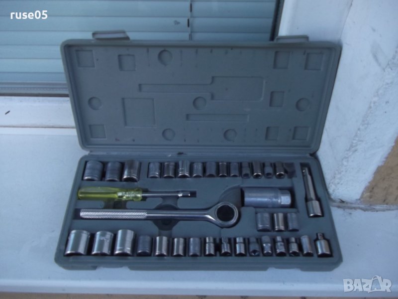 Комплект тресчотка с 34 бр. вложки , удължител и отвертка, снимка 1