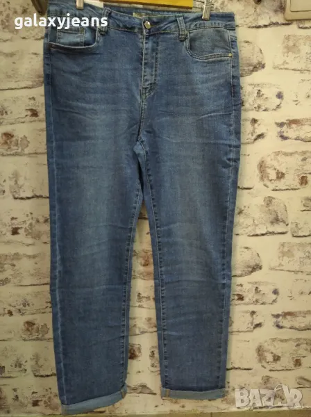 Version- дънки лек слим, големи размери, дълбоки, изчистени, опушени, с еластан, снимка 1