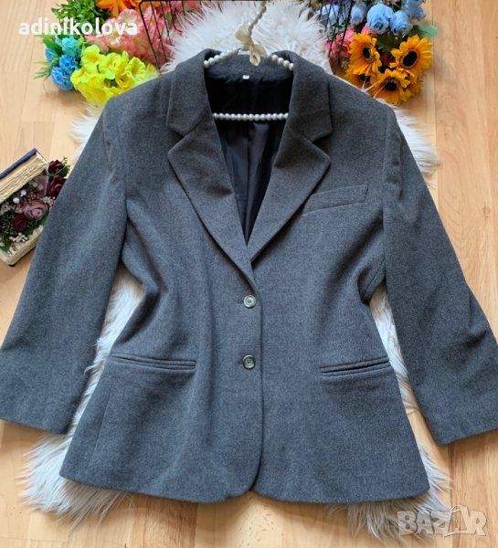 Вълнено сиво сако, снимка 1