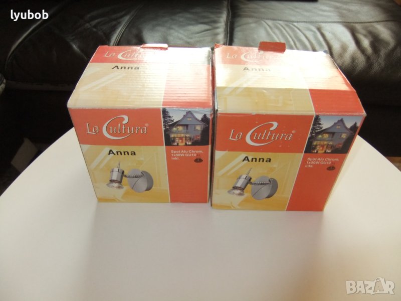НОЩНА ЛАМПА ANNA – La Cultura - Spot Alu Chrom 1x50W GU10, снимка 1