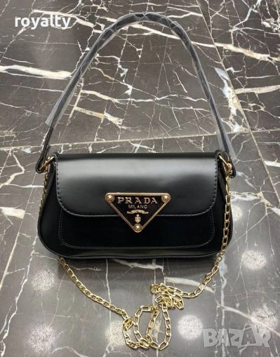 Prad🅰️ Черна Дамска Кожена Чанта , снимка 1