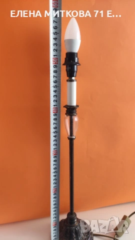 Висока настолна лампа от метал с орнаменти, снимка 9 - Настолни лампи - 53169712