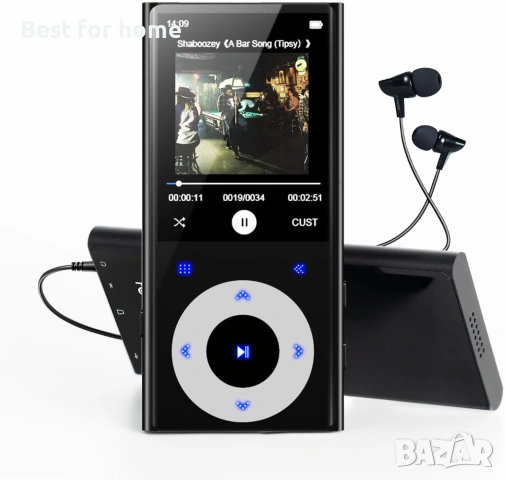 64GB MP3 плейър с Bluetooth 2.4" екран Hi-Fi звук без загуби Bluetooth MP3 плейър