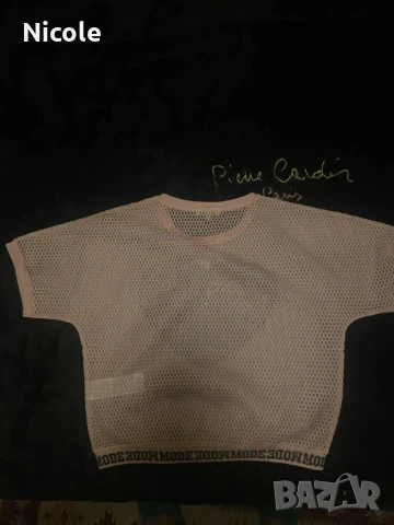 Уникална диско мрежеста блуза със сърце от паети, на марката: CASHE Размер: 170 / 92А, снимка 6 - Тениски - 50864048